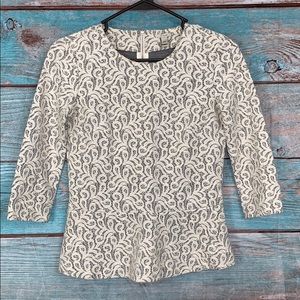 J Crew Paisley Preppy Lace Blouse XXS